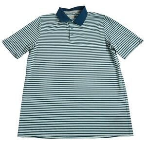 KJUS Polo Shirt Men's 50 M Blue Stripe Golf Performance Stretch Lightweight